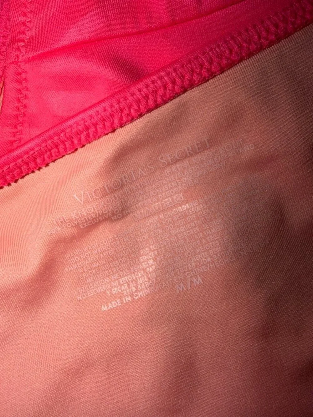 Victoria's Secret Knockout Bikini Set 34DD M Neon Pink Y2K - Picture 4 of 4